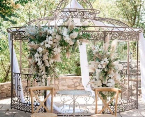 Décoration d'un pavillon pour un mariage